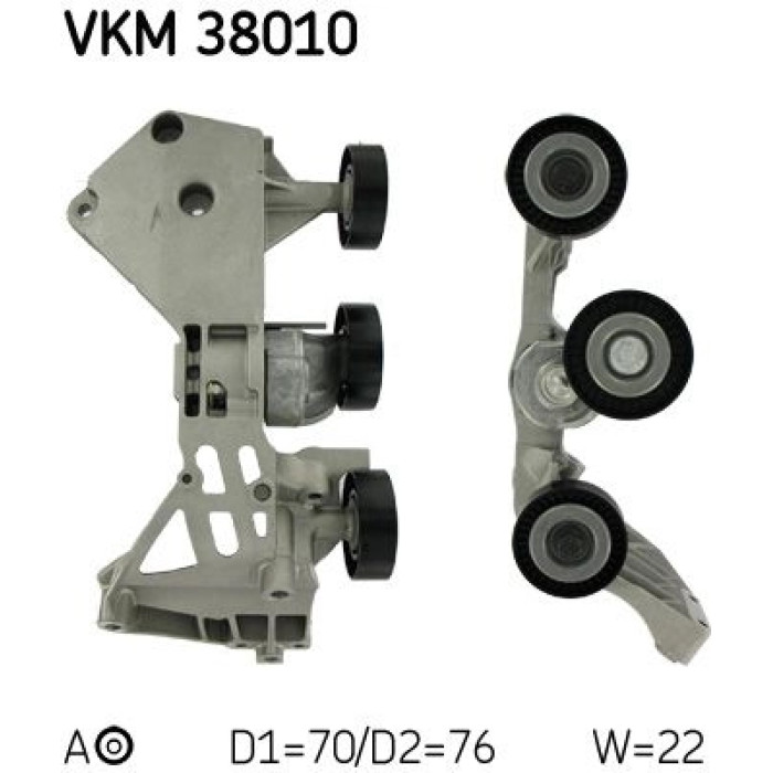 SKF Keilrippenriemen-Umlenkrolle VKM 38010 SKF Keilrippenriemen-Umlenkrolle VKM 38010