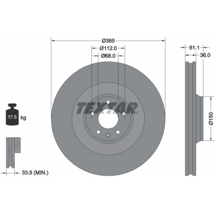 Textar Bremsscheibe 92151303 – 385 mm Textar Bremsscheibe 92151303 – 385 mm