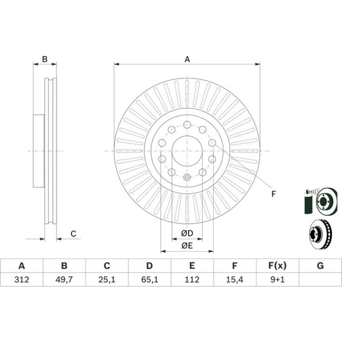 Bosch Bremsscheibe Vorderachse 0 986 479 932 Bosch Bremsscheibe Vorderachse 0 986 479 932