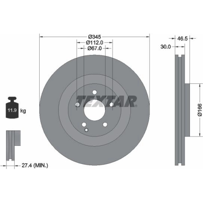 Textar Bremsscheibe 92123603 Textar Bremsscheibe 92123603