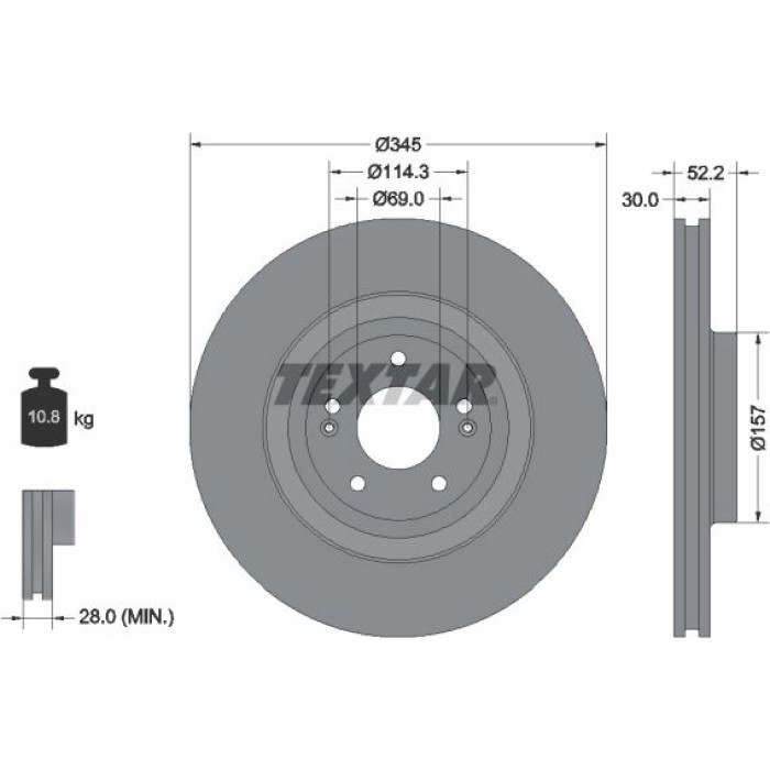 Textar Bremsscheibe 92315103 Textar Bremsscheibe 92315103