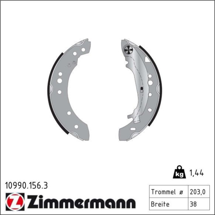 ZIMMERMANN Bremsbacken 10990.156.3 ZIMMERMANN Bremsbacken 10990.156.3