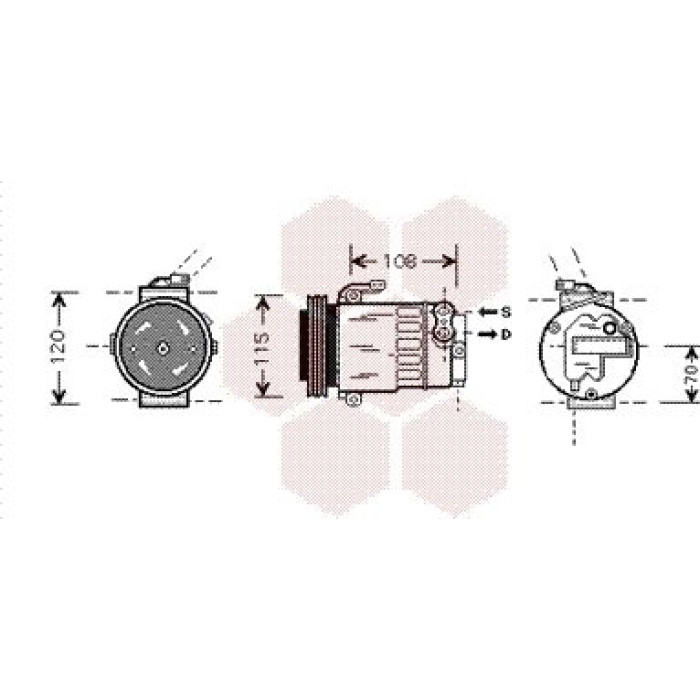 Van Wezel Klimakompressor 3700K312 Van Wezel Klimakompressor 3700K312