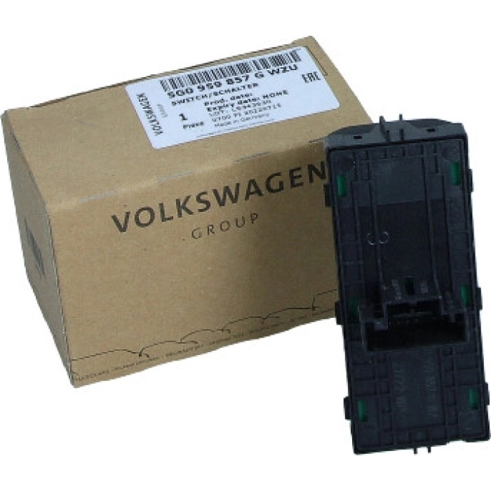 VAG Original 5G0959857GWZU 5G0959857GWZU Fensterschalter VW Polo 17- (Farbe: Mattschwarz - Aluminium) – – OE-Nr. 5G0959857GWZU