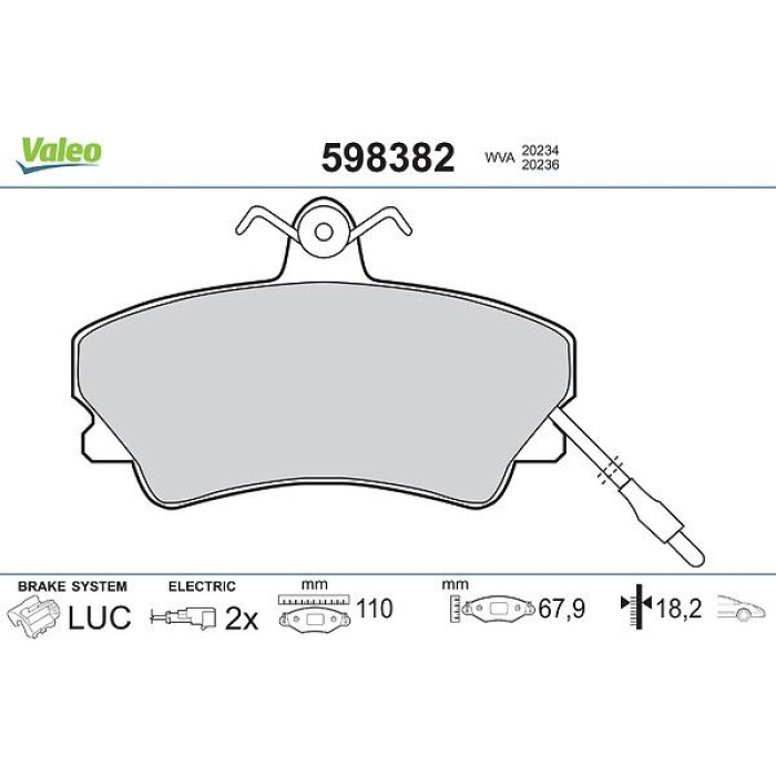 Valeo Bremsbelagsatz 598382 Valeo Bremsbelagsatz 598382