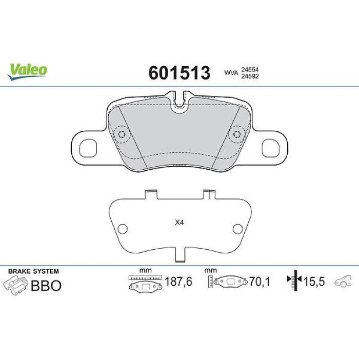 Valeo Bremsbelagsatz 601513 Valeo Bremsbelagsatz 601513