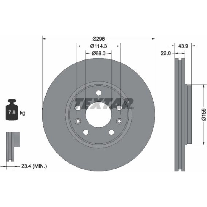 Textar Bremsscheibe 92195603