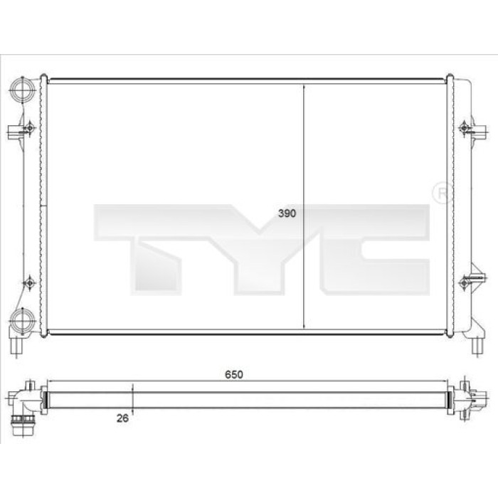 TYC Motorkühler 702-0023 TYC Motorkühler 702-0023