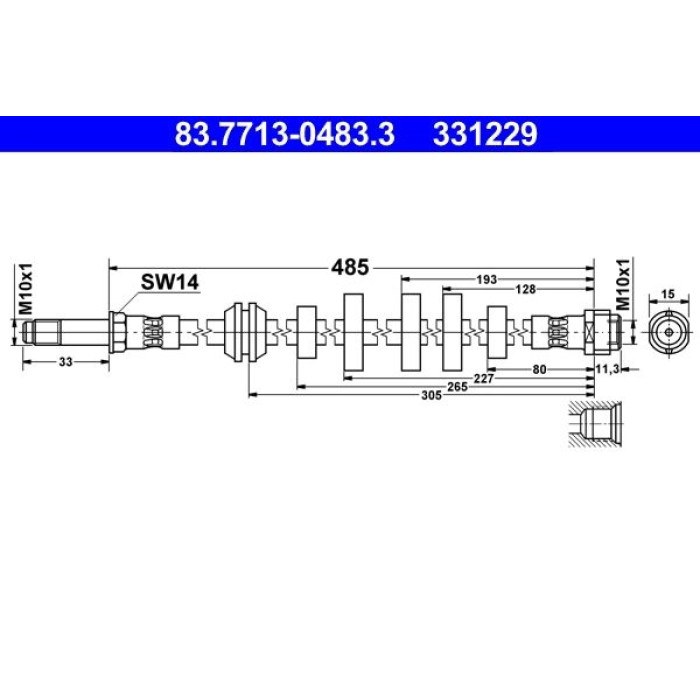 ATE Bremsschlauch 83.7713-0483.3 ATE Bremsschlauch 83.7713-0483.3