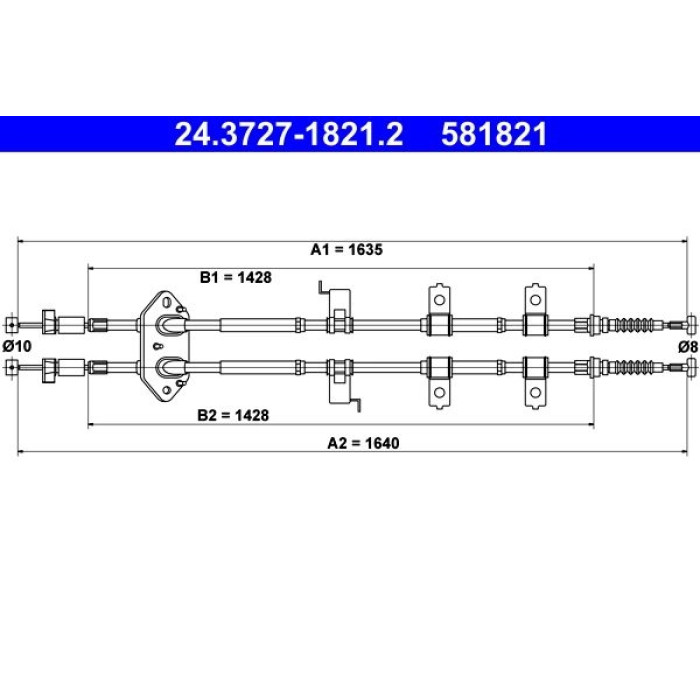 ATE Handbremsseil 24.3727-1821.2 ATE Handbremsseil 24.3727-1821.2