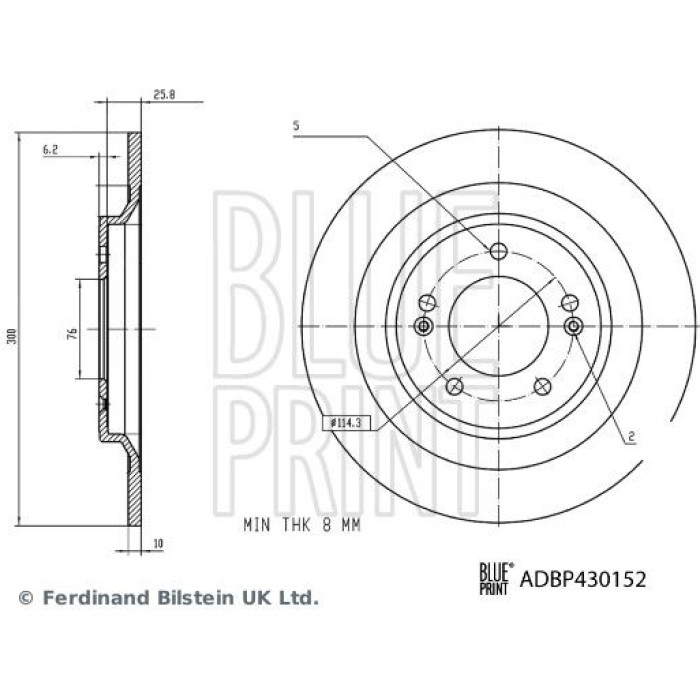 BluePrint Bremsscheibe ADBP430152 BluePrint Bremsscheibe ADBP430152