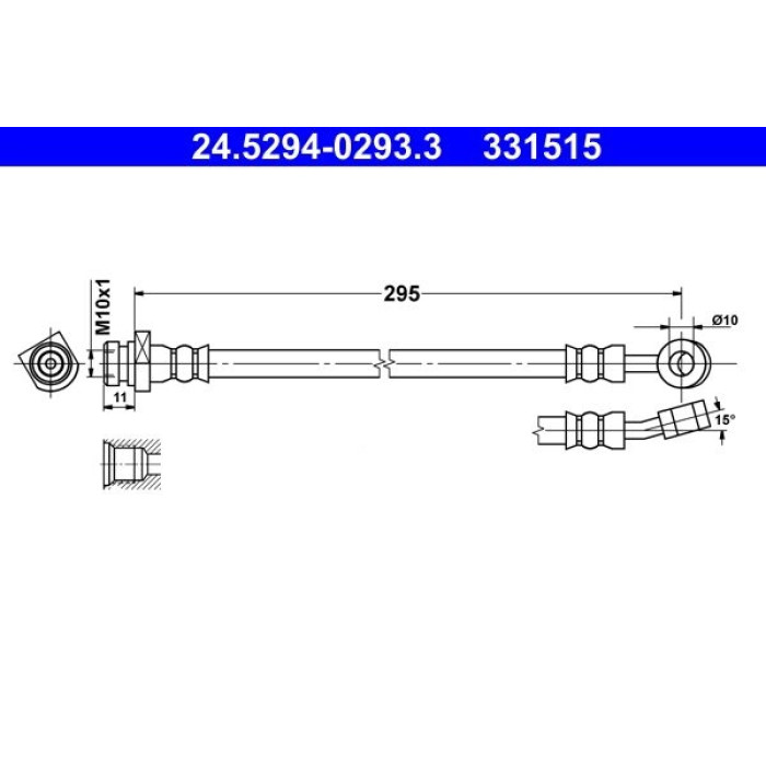 ATE Bremsschlauch 24.5294-0293.3 ATE Bremsschlauch 24.5294-0293.3