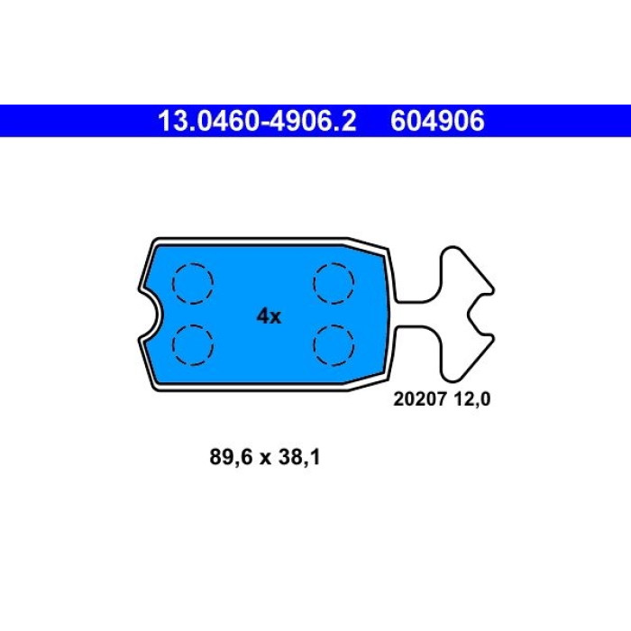 ATE Bremsbeläge 13.0460-4906.2 ATE Bremsbeläge 13.0460-4906.2