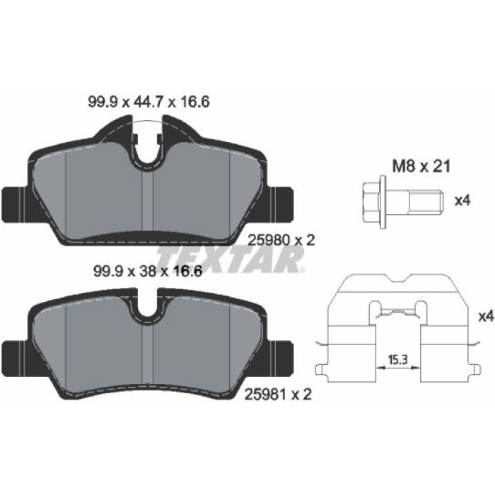 Textar Bremsbelagsatz 2598001 Textar Bremsbelagsatz 2598001