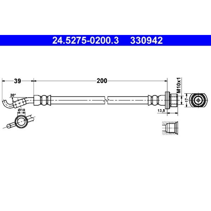 ATE Bremsschlauch 24.5275-0200.3 ATE Bremsschlauch 24.5275-0200.3
