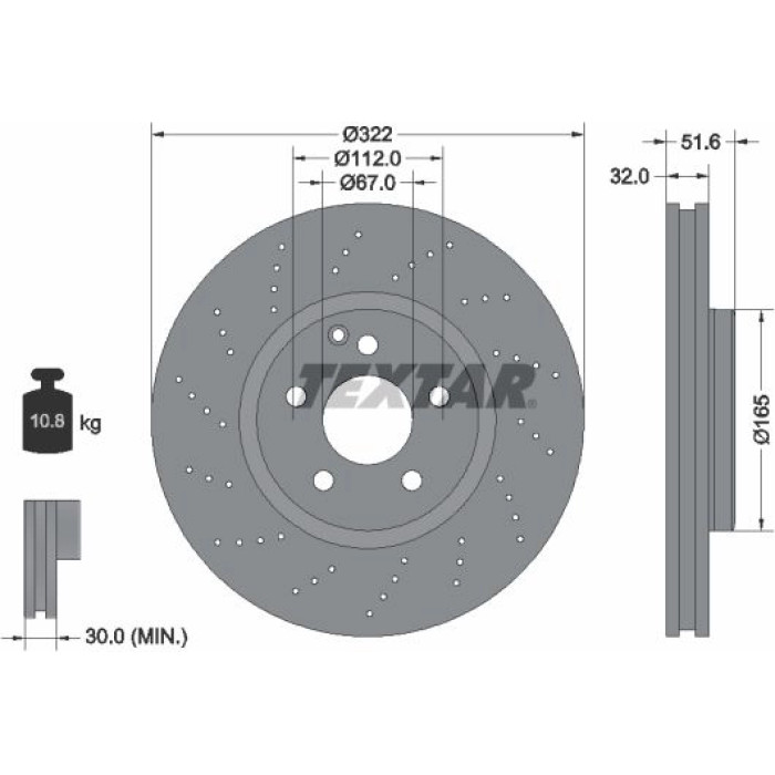 Textar Bremsscheibe 92277705 Textar Bremsscheibe 92277705