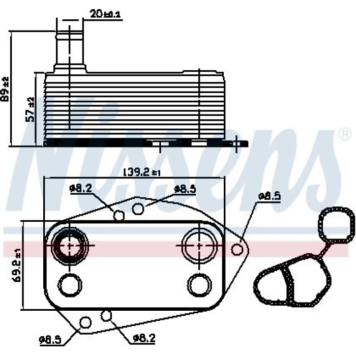 90890 Nissens Ölkühler PKW 90890 90890 Nissens Ölkühler PKW 90890