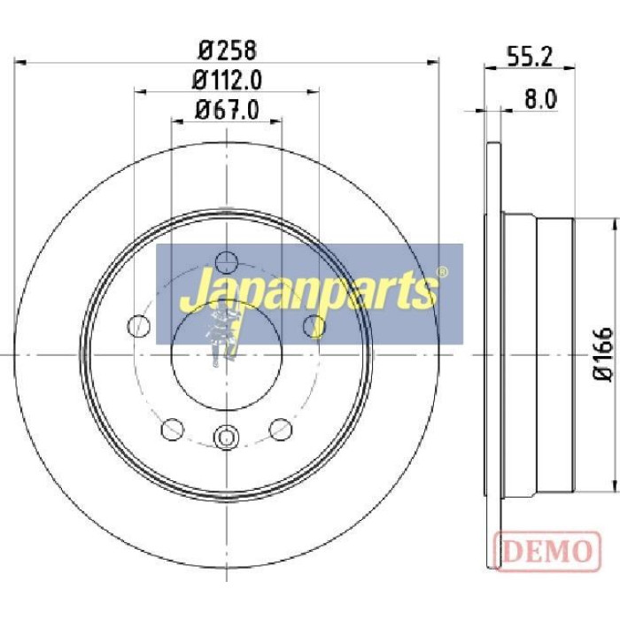 Japanparts Bremsscheibe DP-0500C Japanparts Bremsscheibe DP-0500C