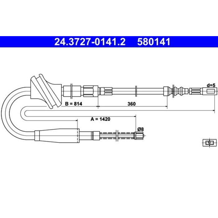 ATE Handbremsseil 24.3727-0141.2 ATE Handbremsseil 24.3727-0141.2