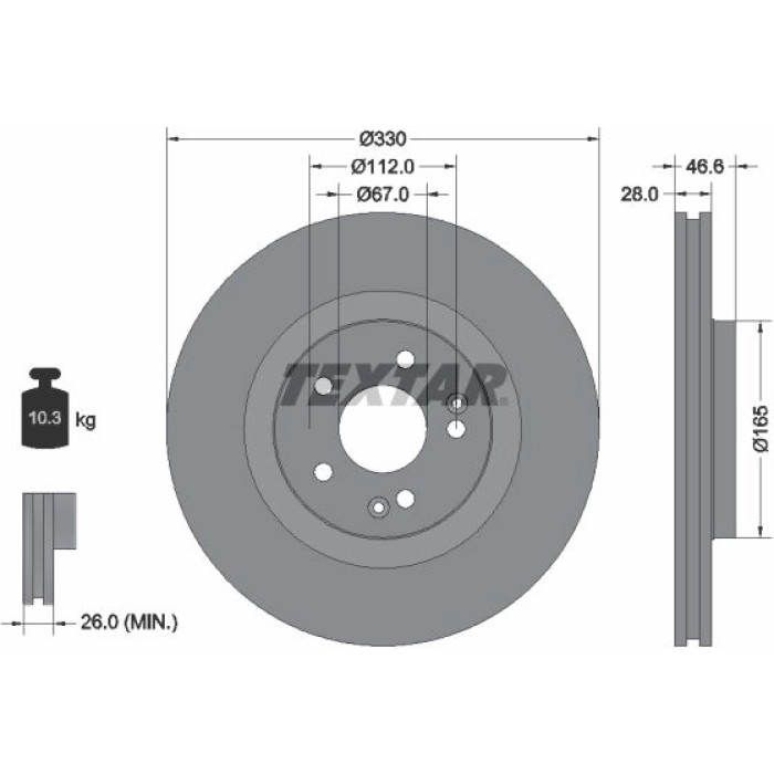 Textar Bremsscheibe 92151005 Textar Bremsscheibe 92151005