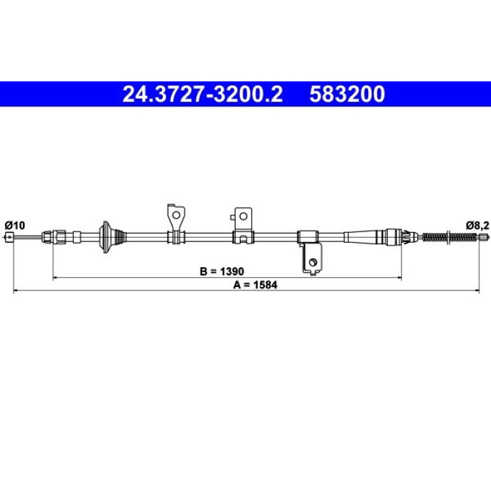 ATE Handbremsseil 24.3727-3200.2 ATE Handbremsseil 24.3727-3200.2