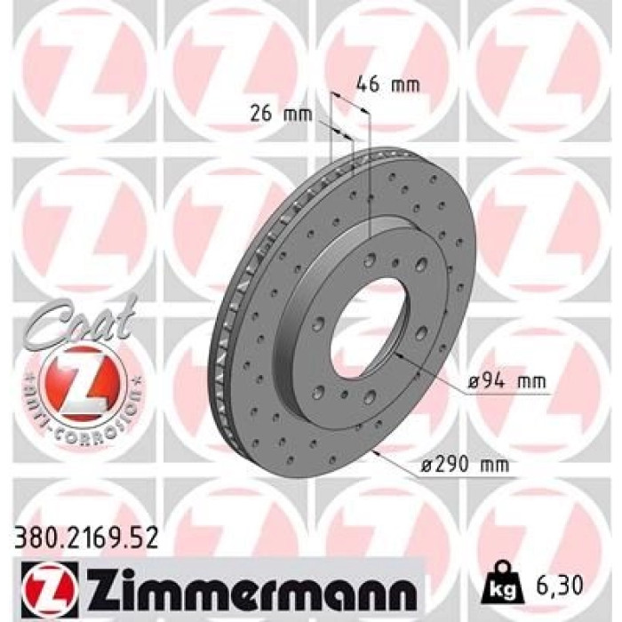 Zimmermann 84 481 041 Sport Bremsscheibe Vorderachse 380.2169.52 Zimmermann 84 481 041 Sport Bremsscheibe Vorderachse 380.2169.52
