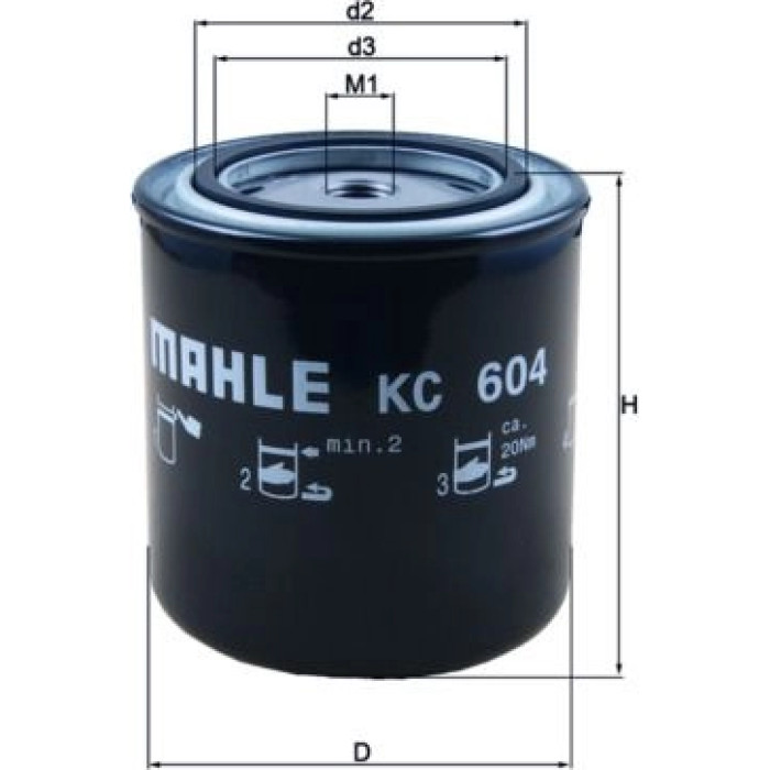 MAHLE Kraftstofffilter KC 604 MAHLE Kraftstofffilter KC 604