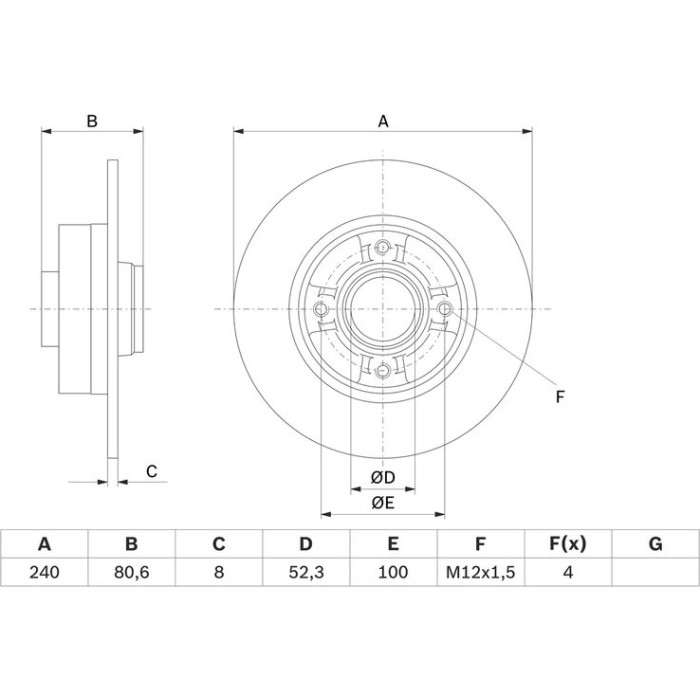 Bosch Bremsscheibe Hinterachse 0 986 479 007