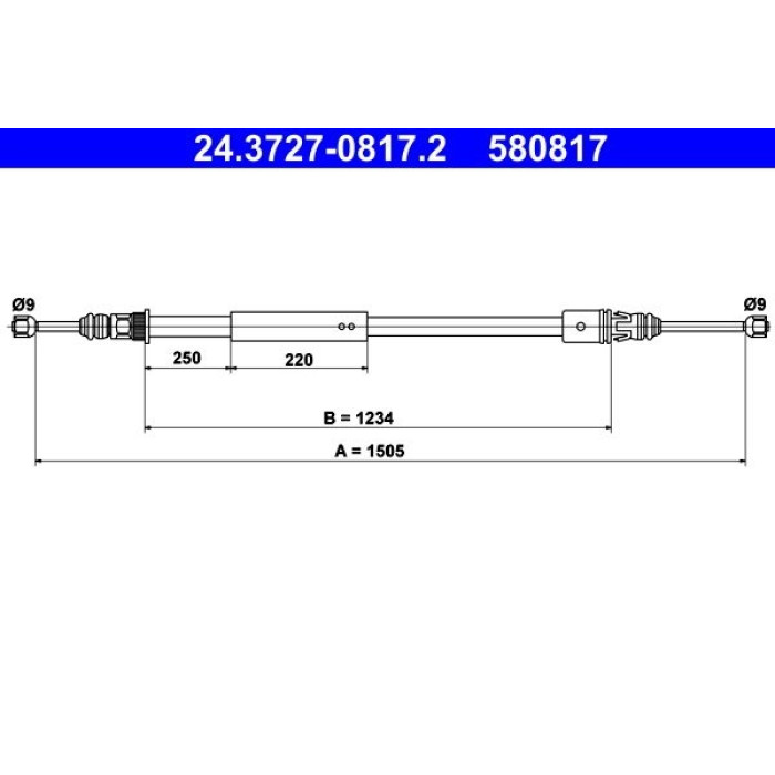 ATE Handbremsseil 24.3727-0817.2