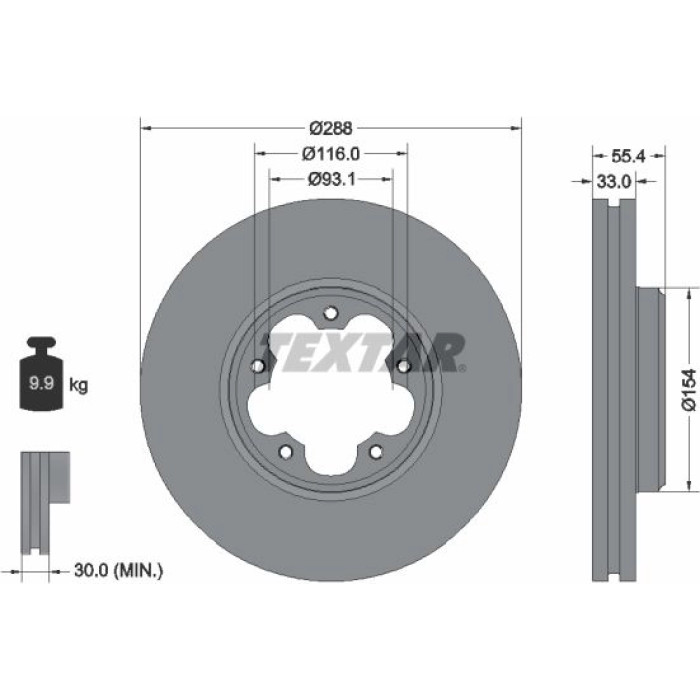Textar Bremsscheibe 92320303 Textar Bremsscheibe 92320303