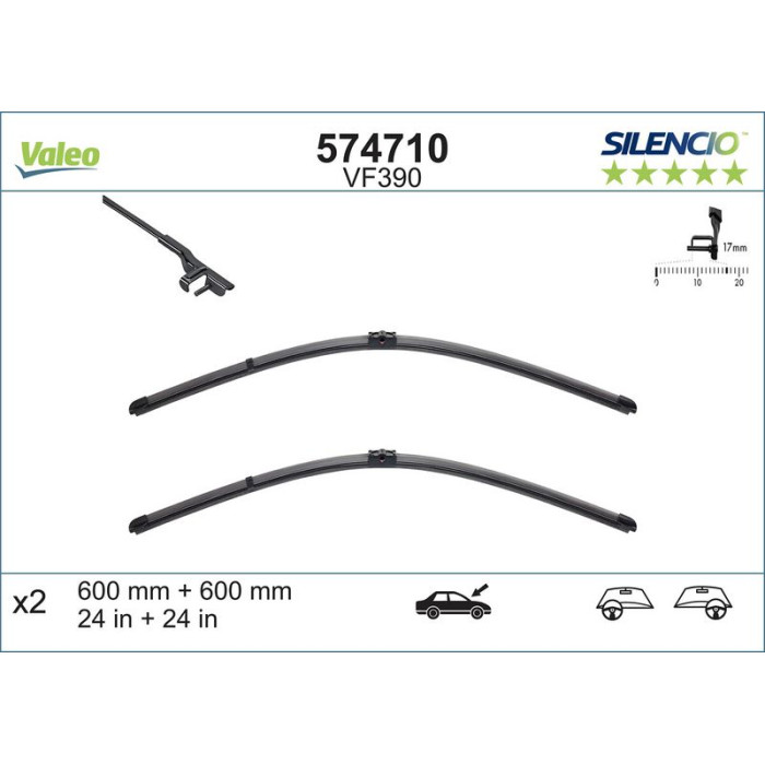 Valeo VM390 Silencio X.TRM Wischer 574710 Valeo VM390 Silencio X.TRM Wischer 574710