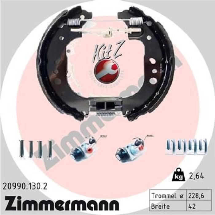 ZIMMERMANN Bremsbackensatz 20990.130.2 ZIMMERMANN Bremsbackensatz 20990.130.2