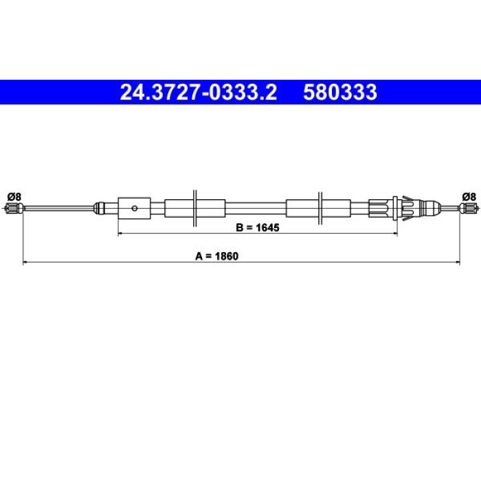 ATE Handbremsseil 24.3727-0333.2 ATE Handbremsseil 24.3727-0333.2