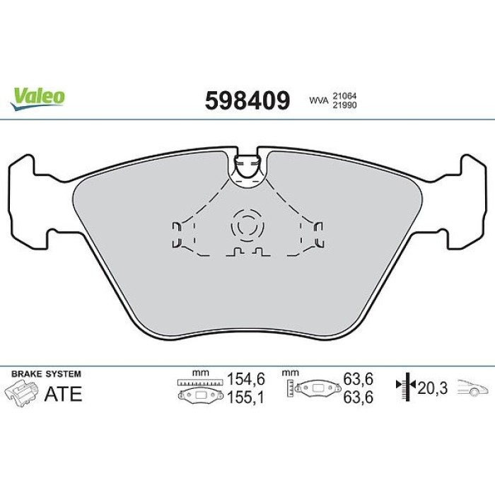 Valeo Bremsbelagsatz 598409 Valeo Bremsbelagsatz 598409