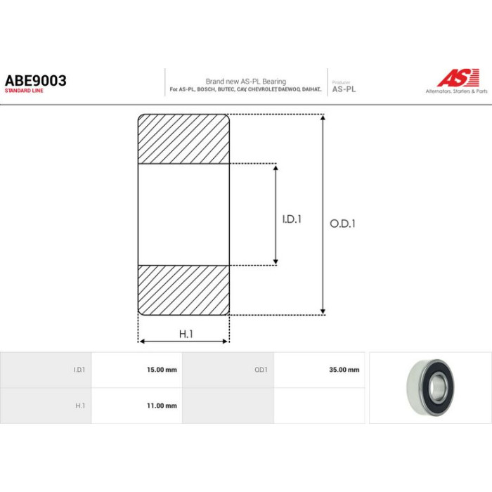AS-PL Kugellager ABE9003 AS-PL Kugellager ABE9003