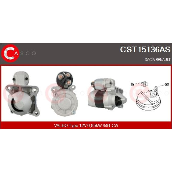 CASCO Anlasser CST15136AS CASCO Anlasser CST15136AS