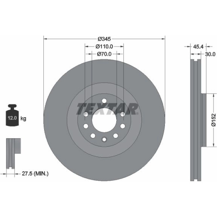 Textar Bremsscheibe 92242403 – 345 mm Textar Bremsscheibe 92242403 – 345 mm