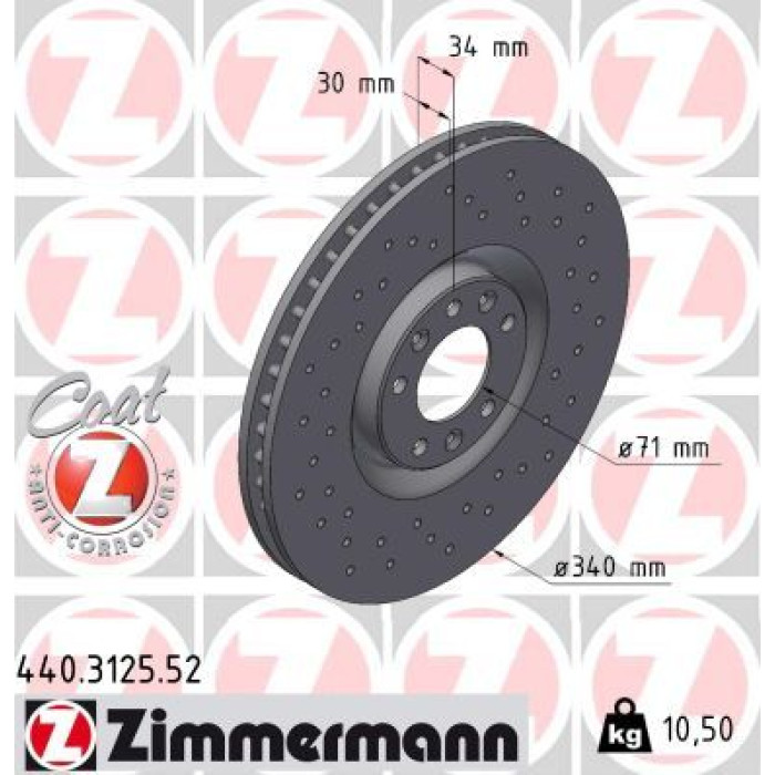 Zimmermann Bremsscheibe Vorderachse Sport 440.3125.52 Zimmermann Bremsscheibe Vorderachse Sport 440.3125.52