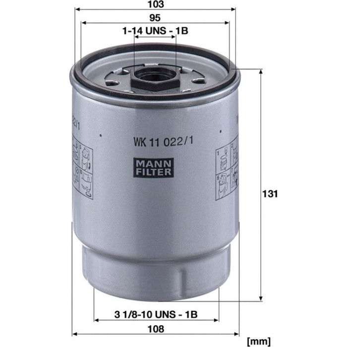 WK 11 022/1 z MANN-FILTER Kraftstofffilter LKW WK 11 022/1 z WK 11 022/1 z MANN-FILTER Kraftstofffilter LKW WK 11 022/1 z