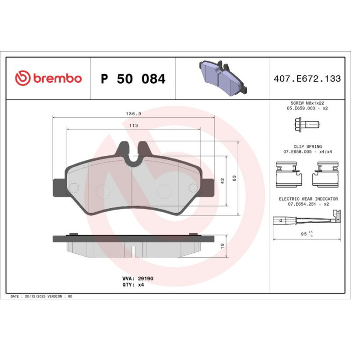 BREMBO Bremsklötze HA P 50 084 BREMBO Bremsklötze HA P 50 084