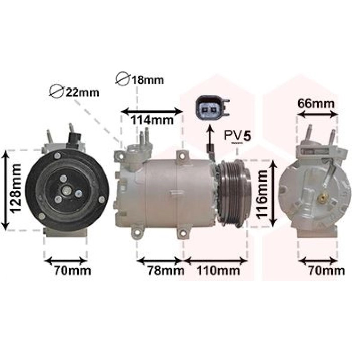 Van Wezel Klimakompressor 1801K711 Van Wezel Klimakompressor 1801K711