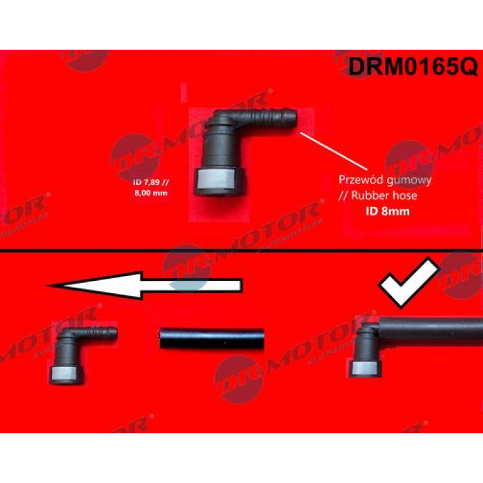 DR.MOTOR Schlauchverbinder, Kraftstoffschlauch DRM0165Q DR.MOTOR Schlauchverbinder, Kraftstoffschlauch DRM0165Q