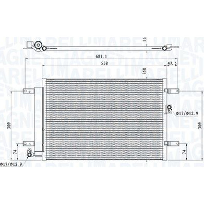Magneti Marelli Klimakondensator 350203910000 Magneti Marelli Klimakondensator 350203910000