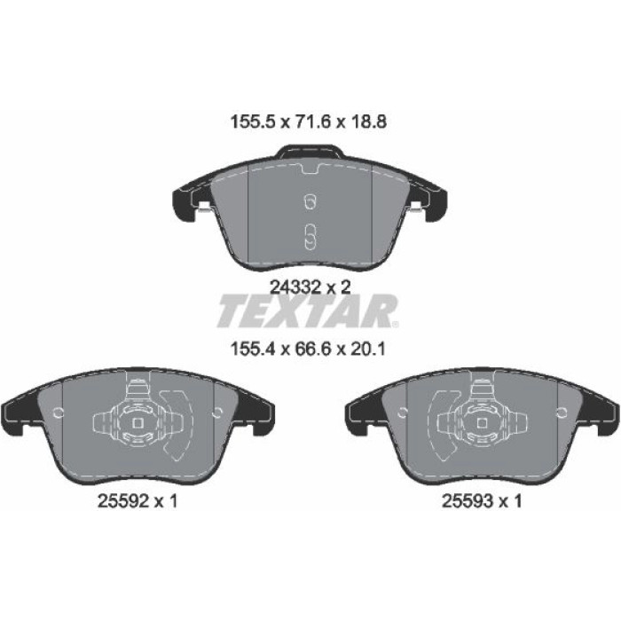 Textar Bremsbelagsatz 2433205 Textar Bremsbelagsatz 2433205