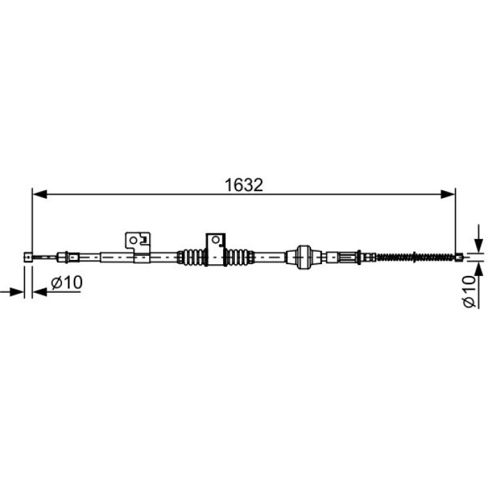 Bosch Handbremsseil rechts 1987482519 Bosch Handbremsseil rechts 1987482519