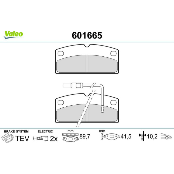 Valeo Bremsbelagsatz 601665 Valeo Bremsbelagsatz 601665