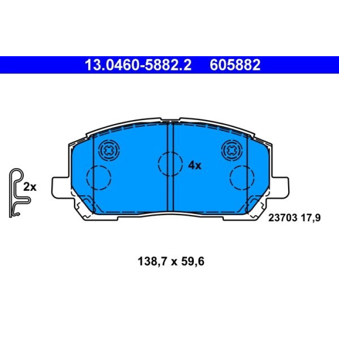 ATE Bremsbelagsatz 13.0460-5882.2 ATE Bremsbelagsatz 13.0460-5882.2