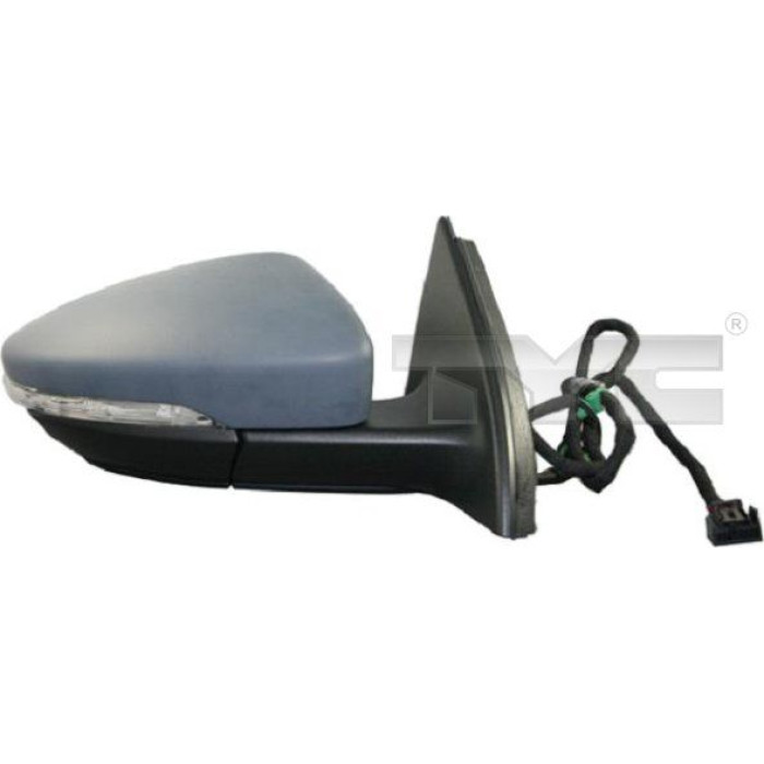 TYC Außenspiegel rechts elektrisch verstellbar, grundiert, konvex, beheizbar, elektrisch anklappbar, mit Blinker 337-0219 OE Nummer 3AA857508A9B9 - l