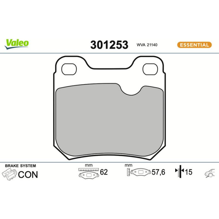 Valeo Bremsbelagsatz 301253 Valeo Bremsbelagsatz 301253