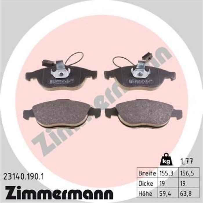 23140.190.1 ZIMMERMANN Bremsbeläge 23140.190.1 23140.190.1 ZIMMERMANN Bremsbeläge 23140.190.1